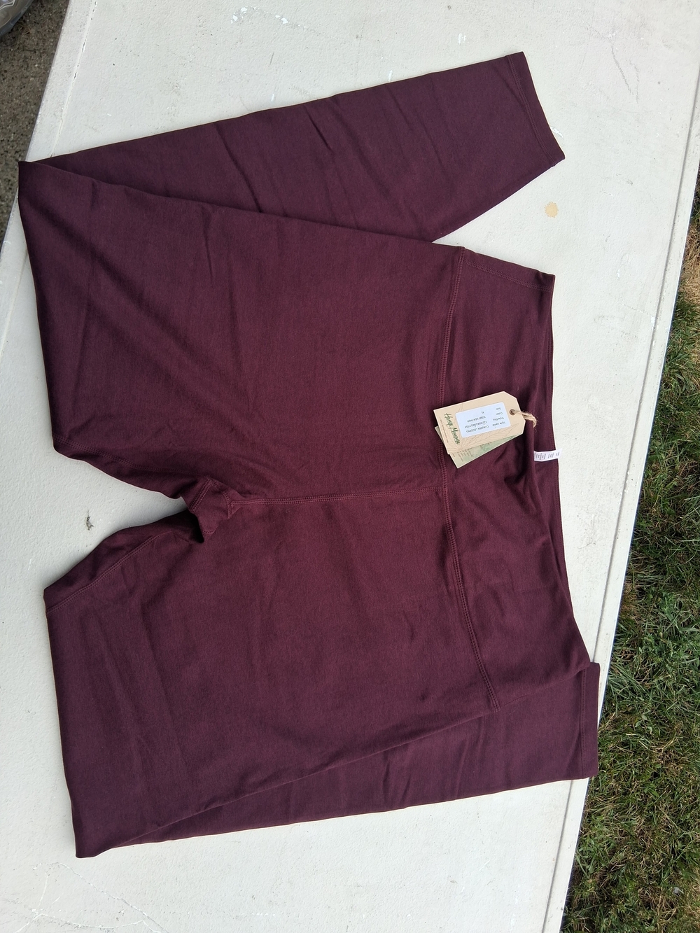 Hemp Momma High-Rise Burgundy Leggings